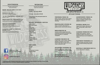 New Lancaster Valley Wilderness Lodge Menu image 2
